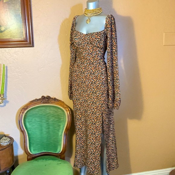 SOLAI The Label Floral Midi Dress.  Sz M - Picture 3 of 6